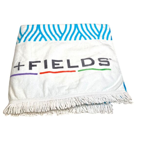 Rodan + Fields Lot Of 2 Blue Wave Beach Towels With Logo Fringe - Picture 10 of 14